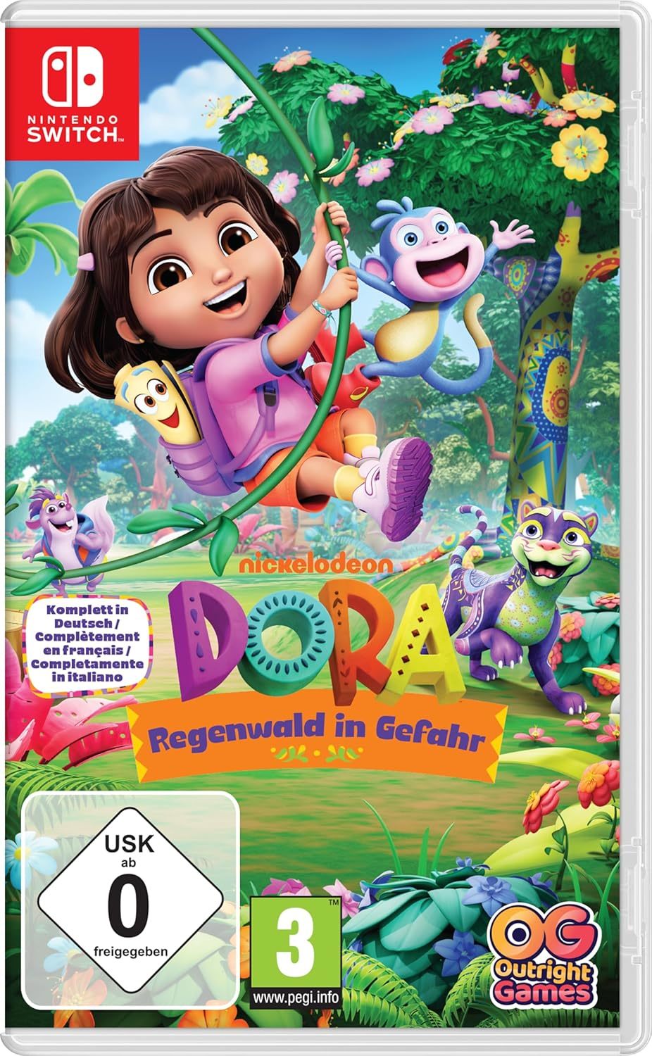 Dora und ihre Freunde stürzen sich ins Abenteuer: Wir verlosen zum Start des Videospiels "Dora: Regenwald in Gefahr" ein schönes Spiele-Paket