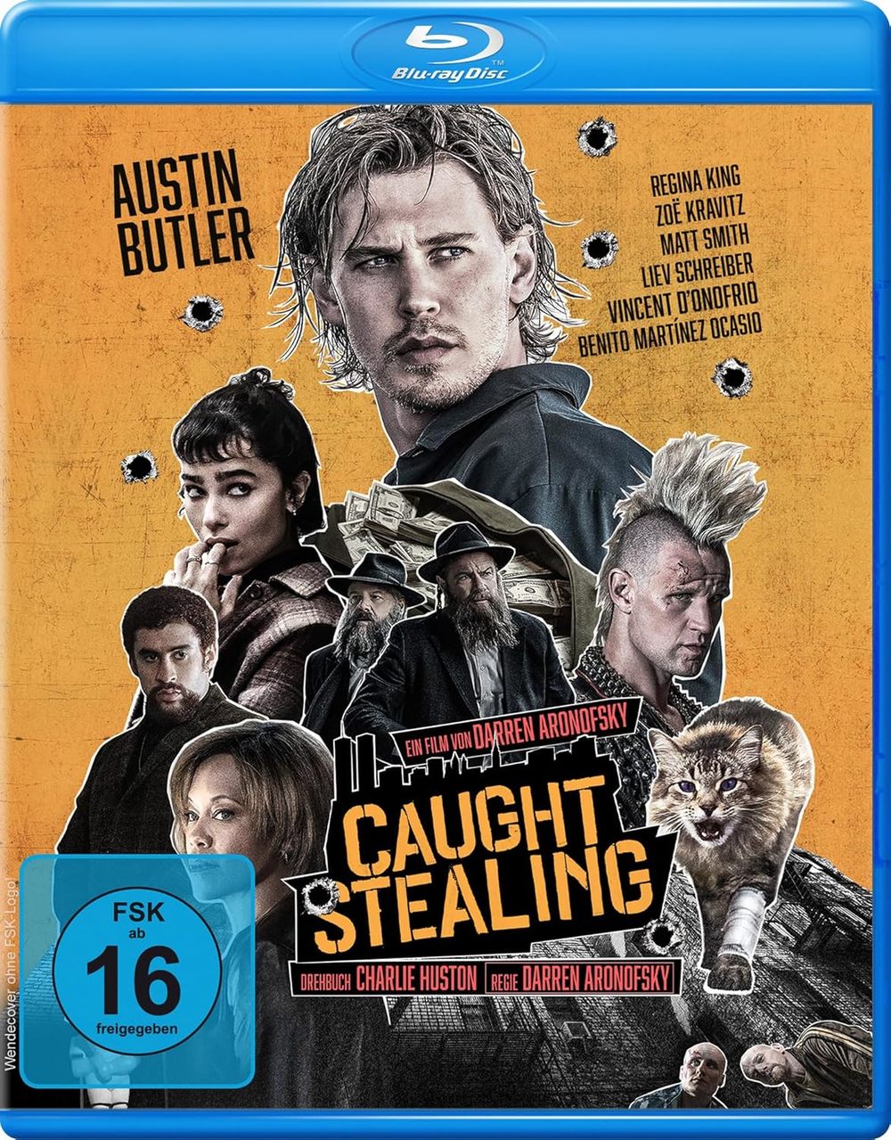 Darren Aronofsky und eine Katze: Wir verlosen die stylische Action-Komödie "Caught Stealing" auf BD