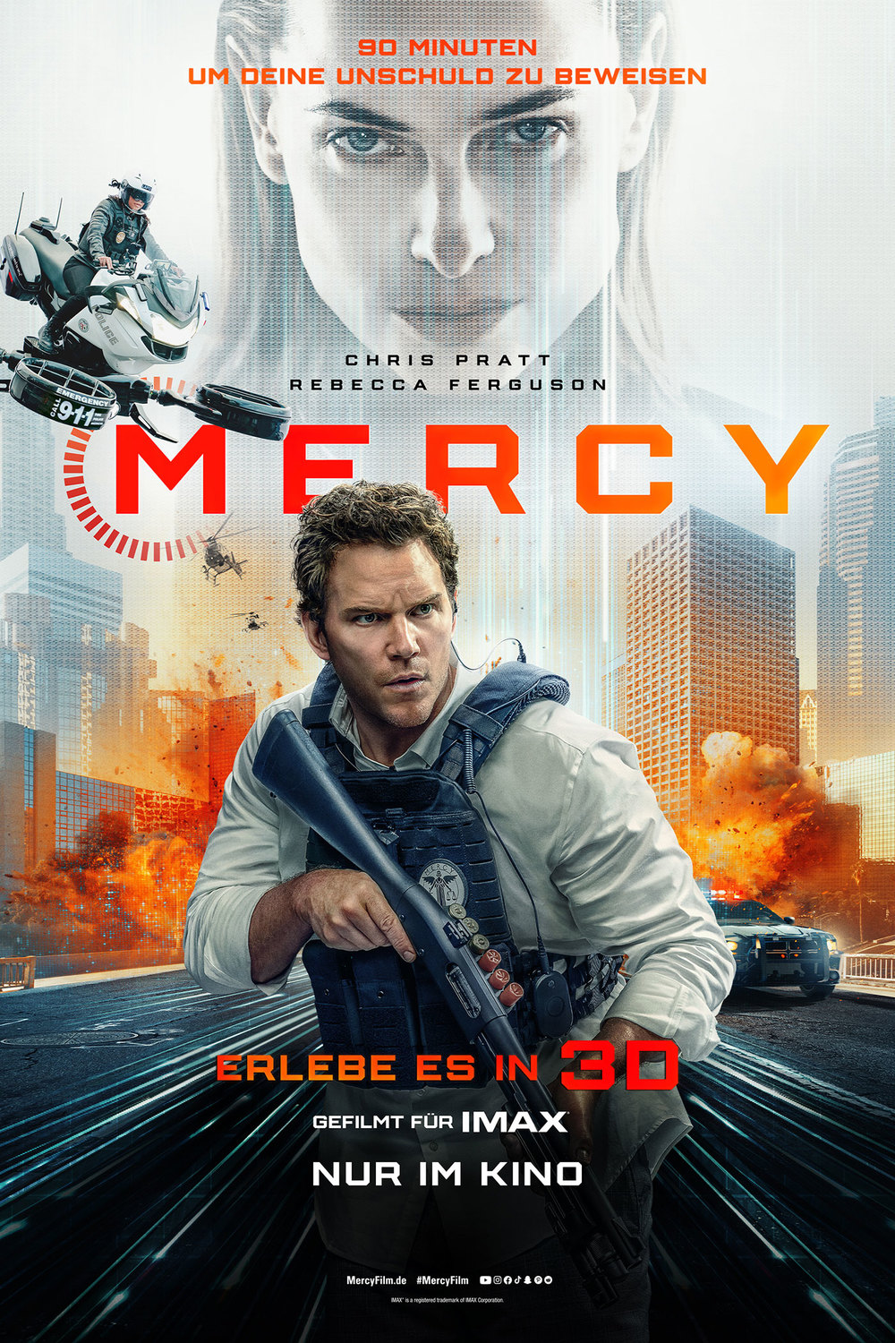 Keine Gnade für Gewinnspielmuffel: Hier gibt es Freikarten zu gewinnen für "Mercy" mit Chris Pratt