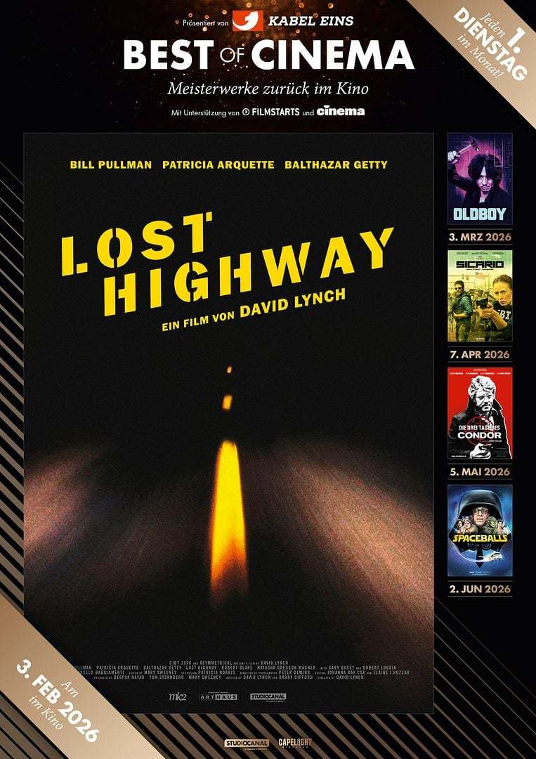 Best of Cinema: Wir verlosen Kinokarten für den absoluten Kultfilm "Lost Highway" am 03. Februar